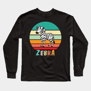 Vintage Retro Zebra Long Sleeve T-Shirt